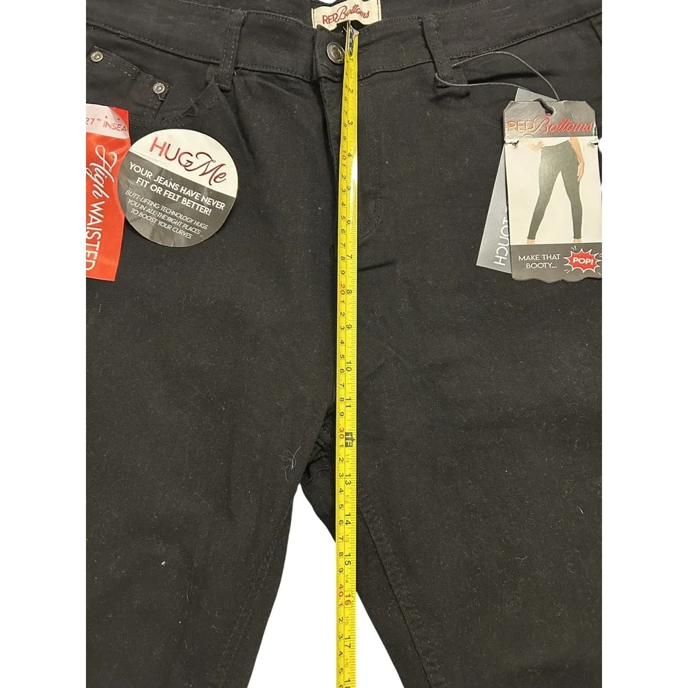 Red Bottoms HugMe High Waist Skinny Jeans Womens 17 Black Stretch NWT - Picture 8 of 12